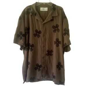 VTG A&F Abercrombie & Fitch floral shirt XL Tall casual button down floral linen